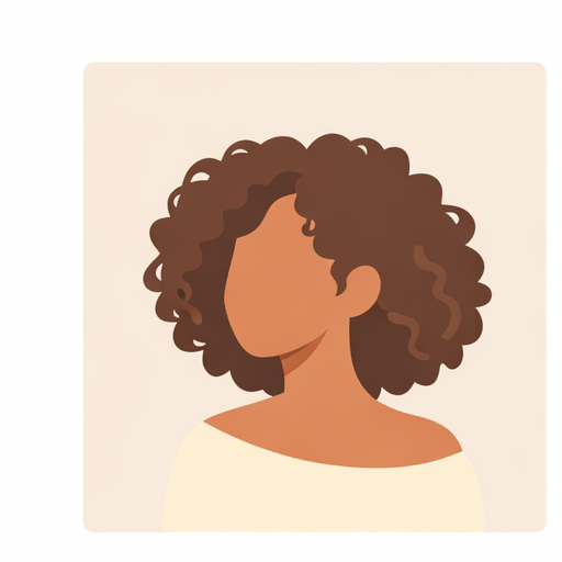 Icon of woman with curly hair