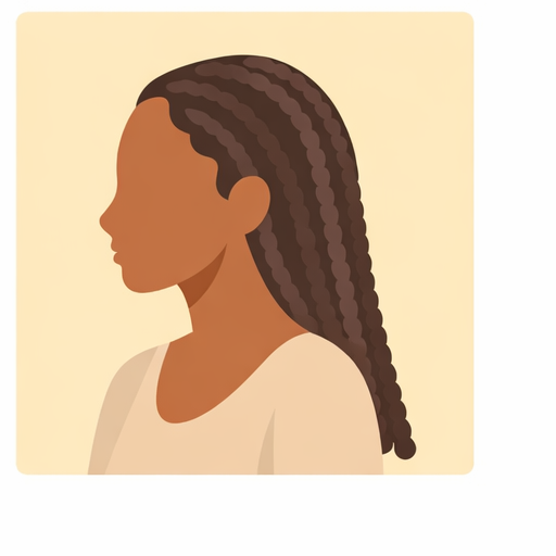 Icon of woman with long curls